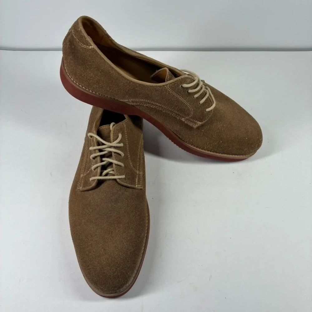 Orvis 06L0 Men's US 11.5 Dirty Buck Tan Brown Suede Derby Oxfords Shoes Brazil